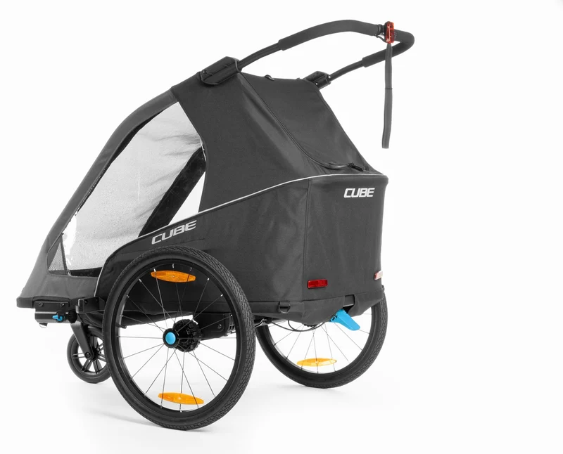 Cube Kinder Fahrradanhänger Double PURE black´n´grey