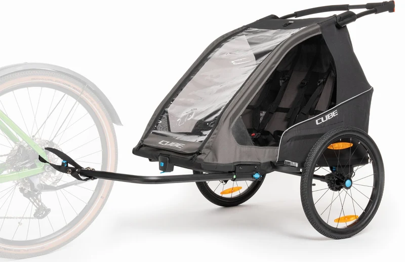 Cube Kinder Fahrradanhänger Double PURE black´n´grey