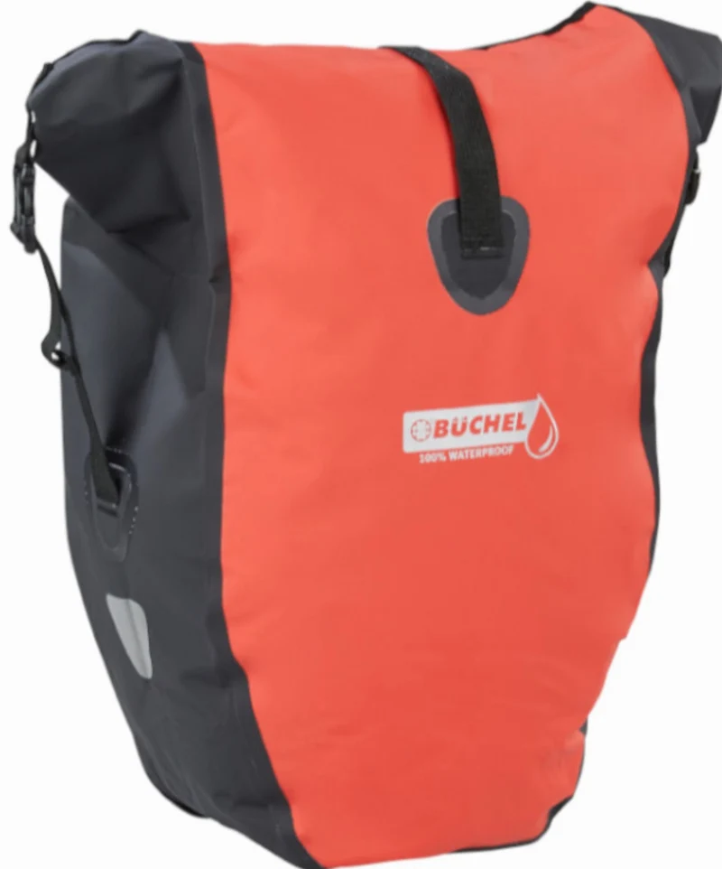Büchel Gepäckträgertasche 100 % Wasserdicht inkl. Halterungssystem schwarz/rot 25,4 L