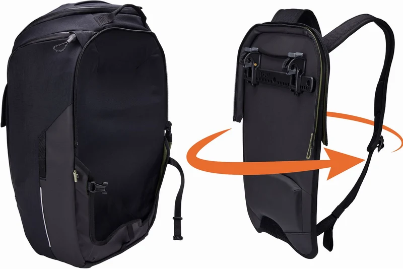 Thule Paramount Hybrid Pannier Fahrradpacktasche und Rucksack in einem schwarz 26 L