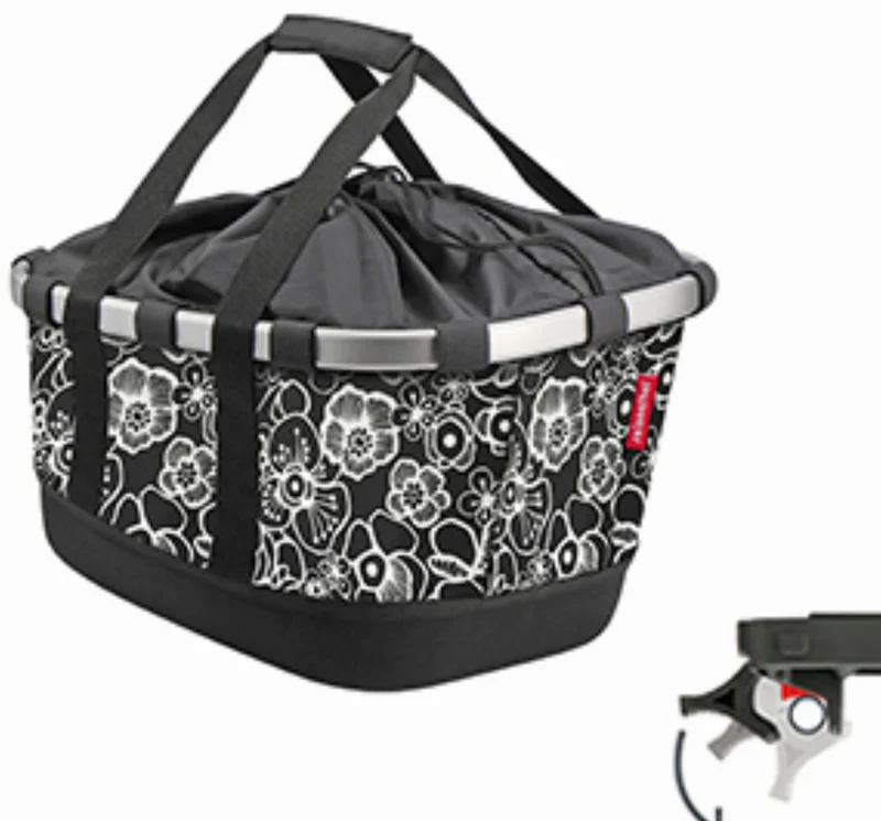 KLICKfix Bikebasket GT Gepäckträgertasche fleur schwarz 21 L