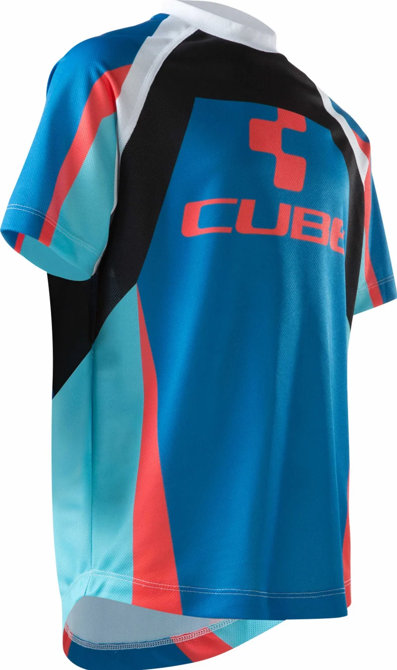 Cube JUNIOR ACTION TEAM Rundhalstrikot kurzarm blue´n´white´n´red