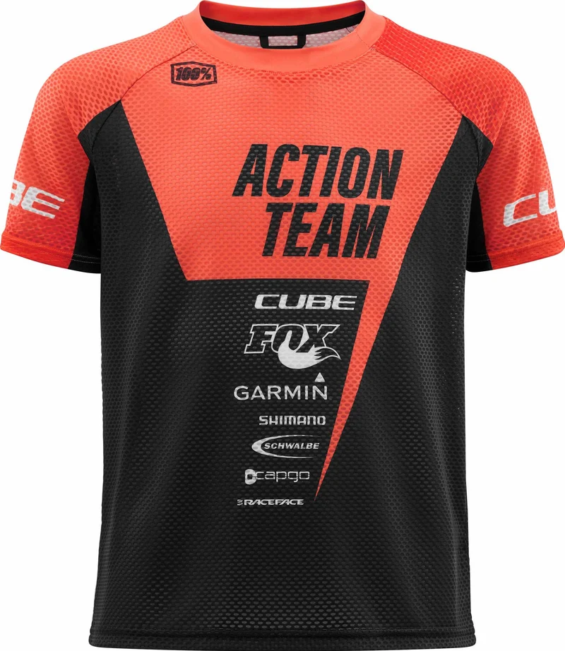 Cube JUNIOR Trikot kurzarm X Actionteam schwarz