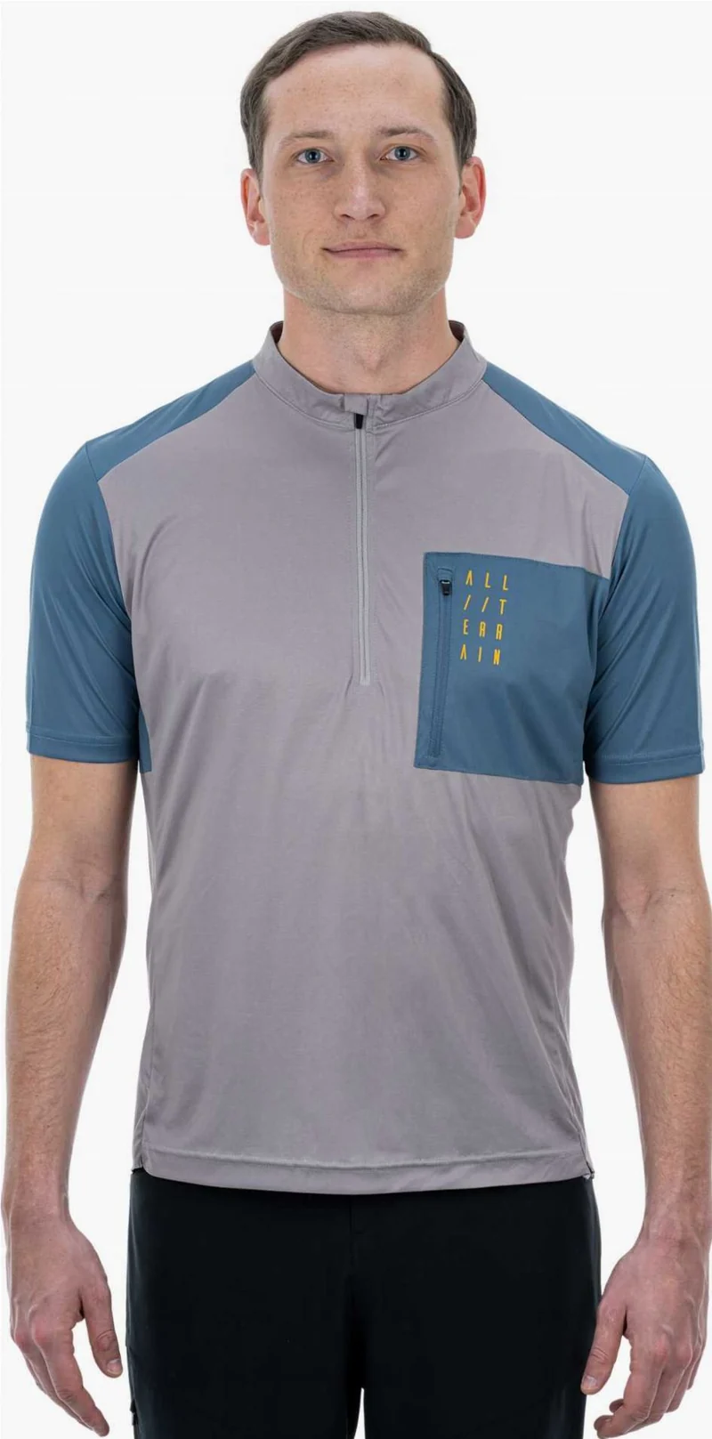 Cube ATX Trikot Half Zip Kurzarm beige´n´blue
