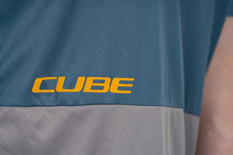 Cube ATX Trikot Half Zip Kurzarm beige´n´blue