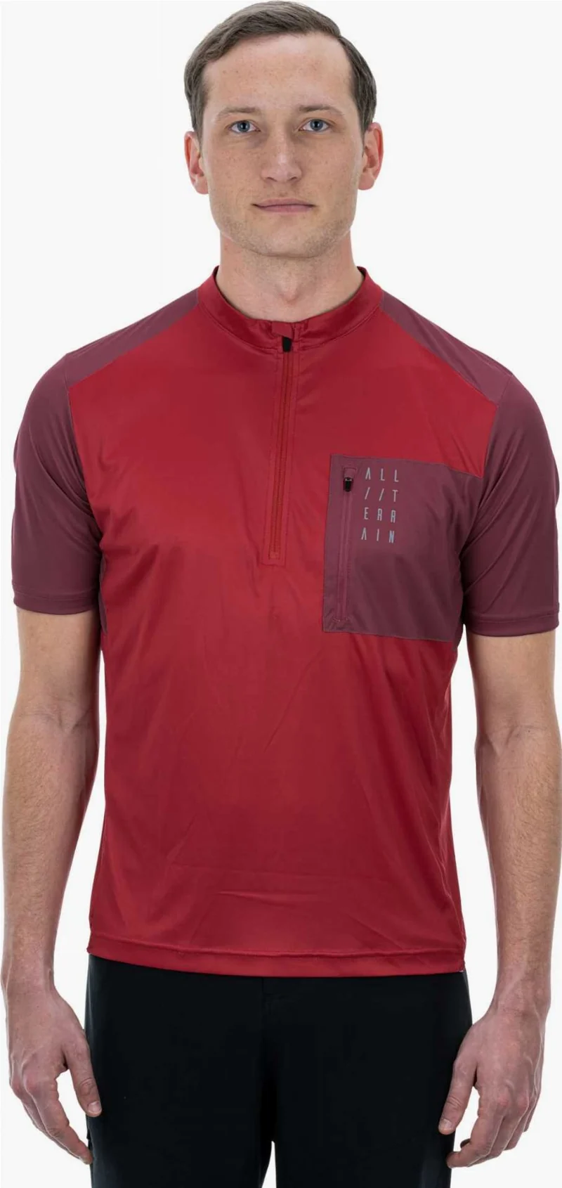 Cube ATX Trikot Half Zip Kurzarm red