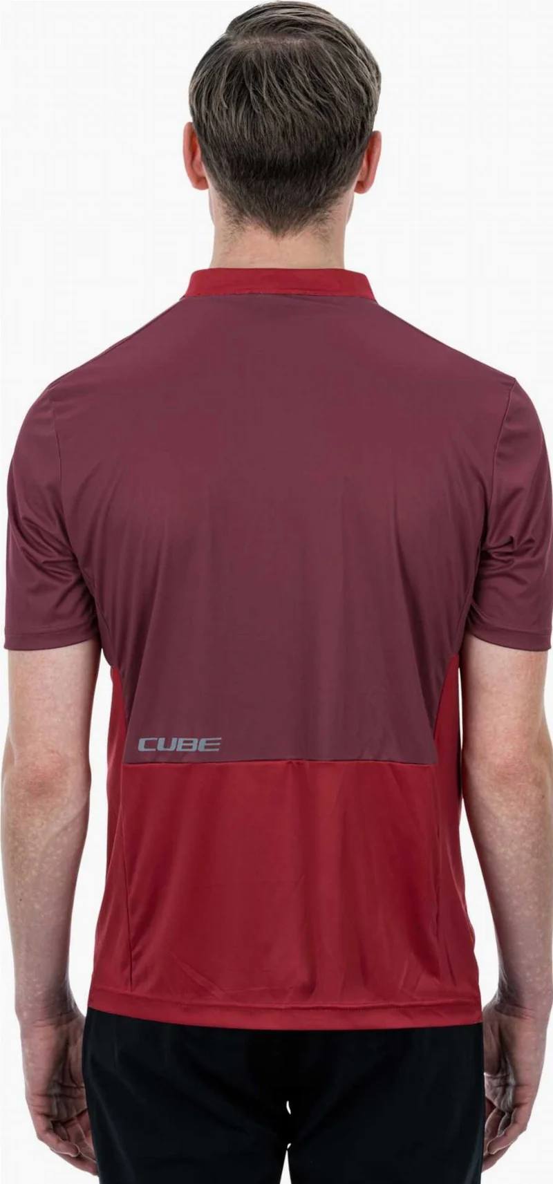 Cube ATX Trikot Half Zip Kurzarm red