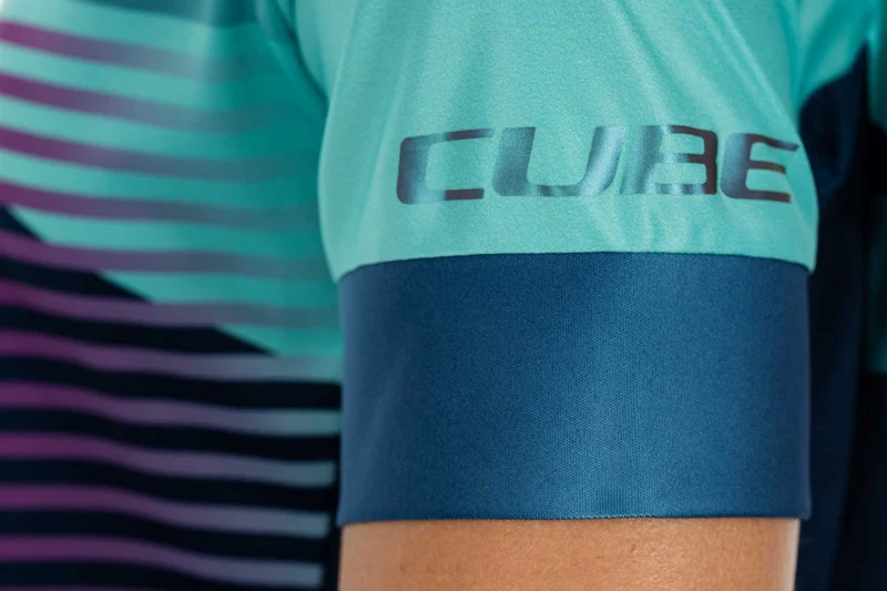 Cube Teamline WS Rundhalstrikot Kurzarm blue´n´mint
