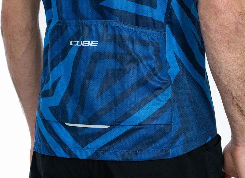Cube ATX Trikot Full Zip CMPT Kurzarm blue