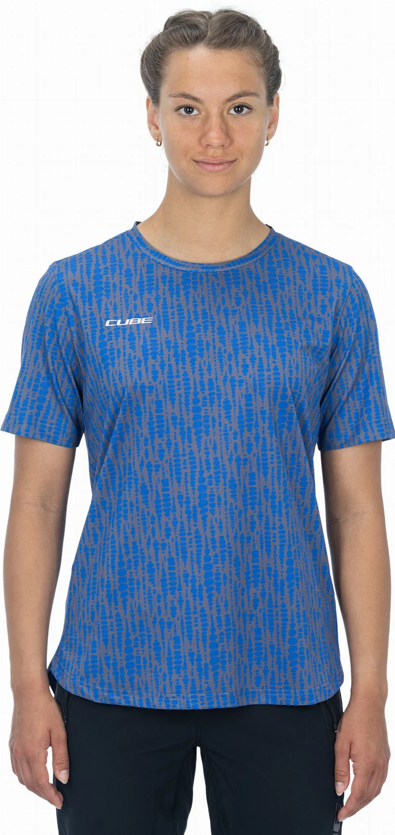 Cube ATX WS Rundhalstrikot Kurzarm violet pattern