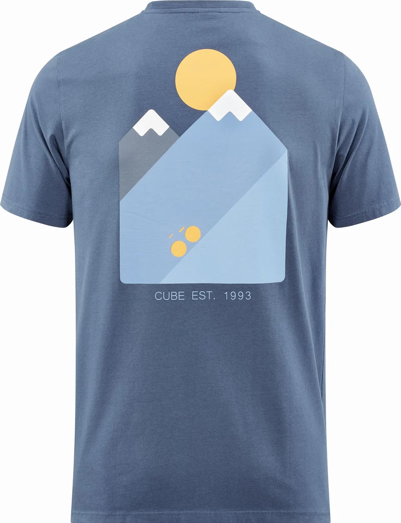 Cube Organic T-Shirt Mountains blue