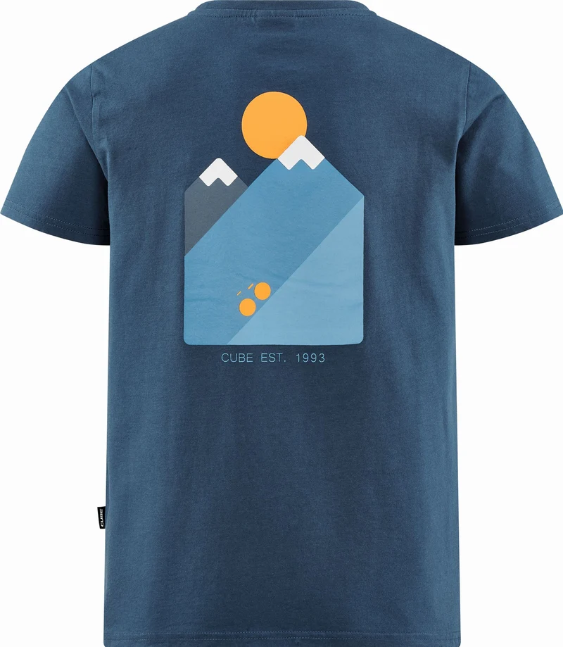 Cube Organic T-Shirt Rookie Mountains blue