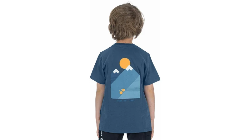 Cube Organic T-Shirt Rookie Mountains blue