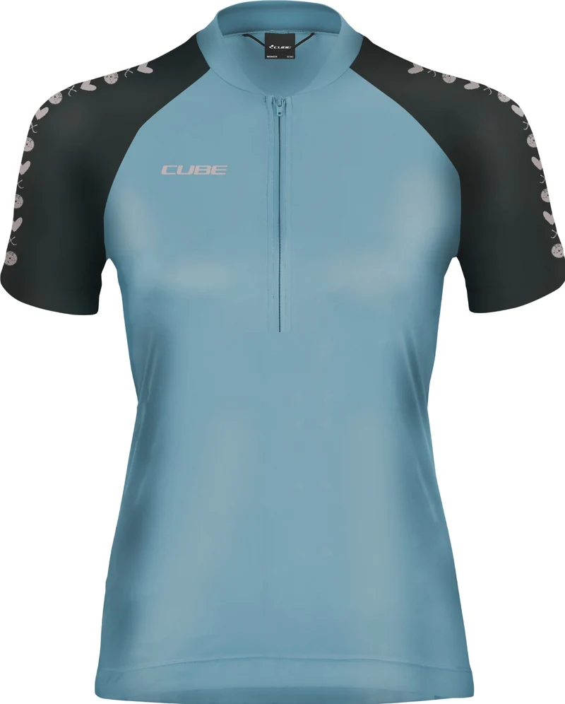 Cube ATX WS Trikot Half Zip CMPT Kurzarm blue
