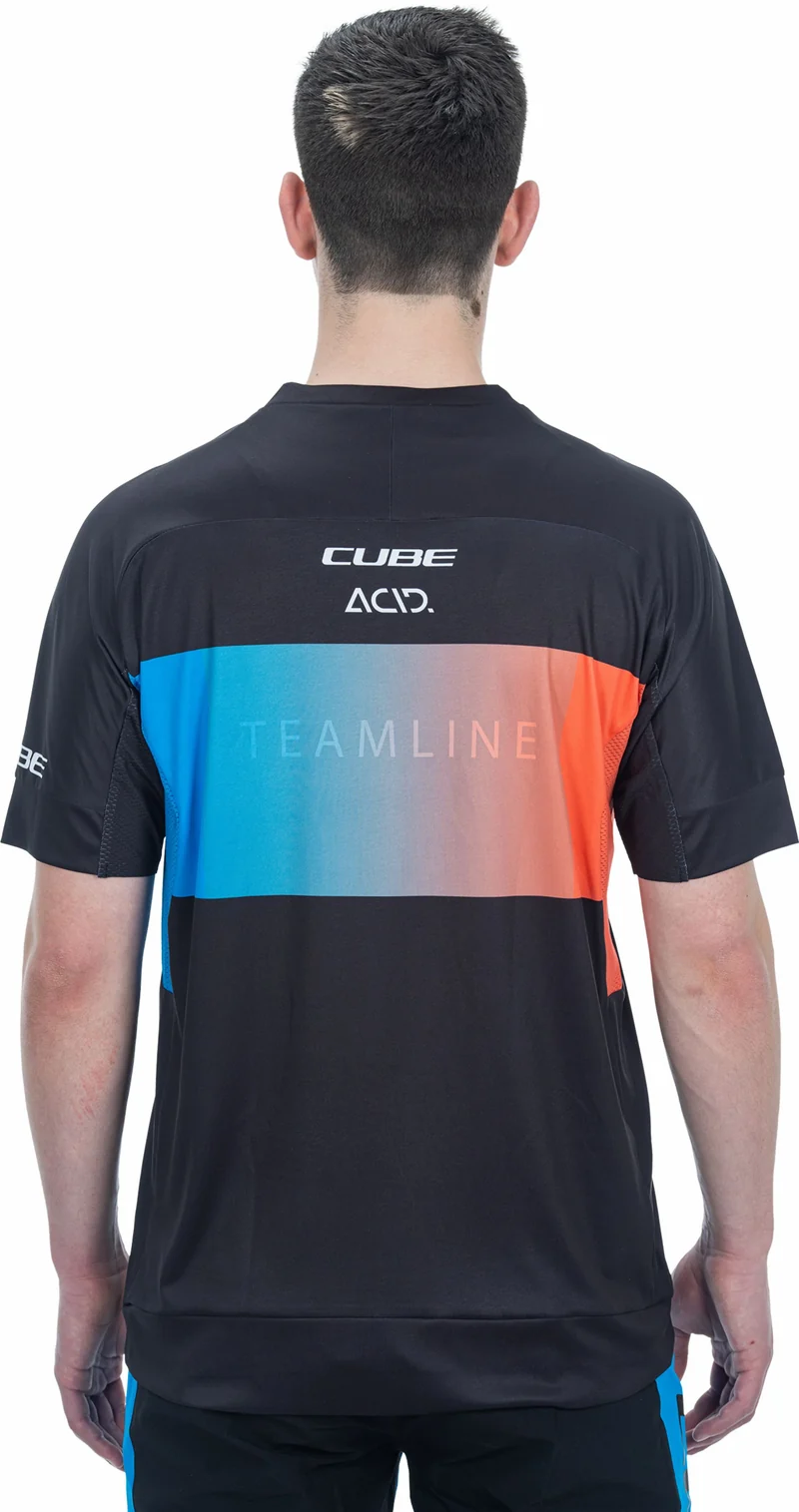 Cube Teamline Rundhalstrikot Kurzarm black´n´blue´n´red