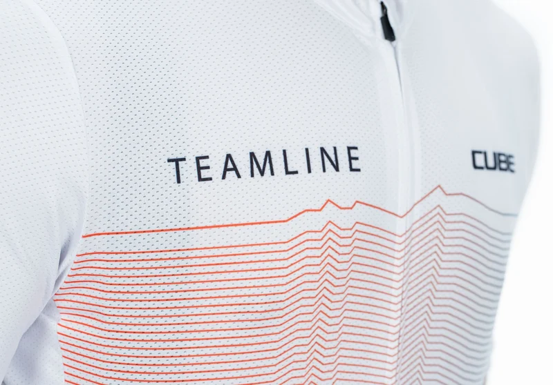 Cube Teamline Trikot CMPT Kurzarm white