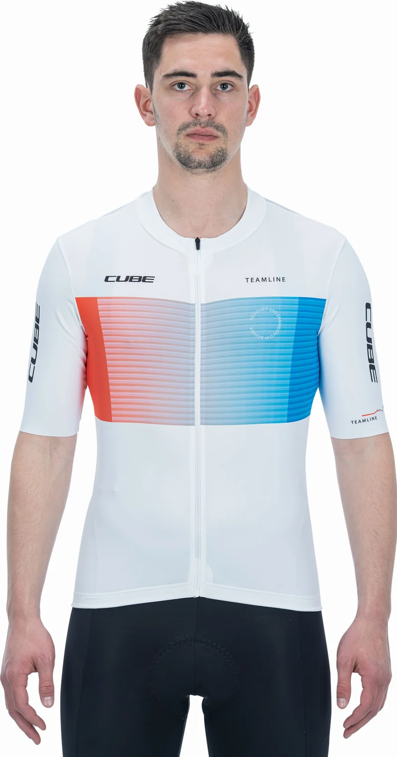 Cube Teamline Trikot Kurzarm white´n´blue´n´red