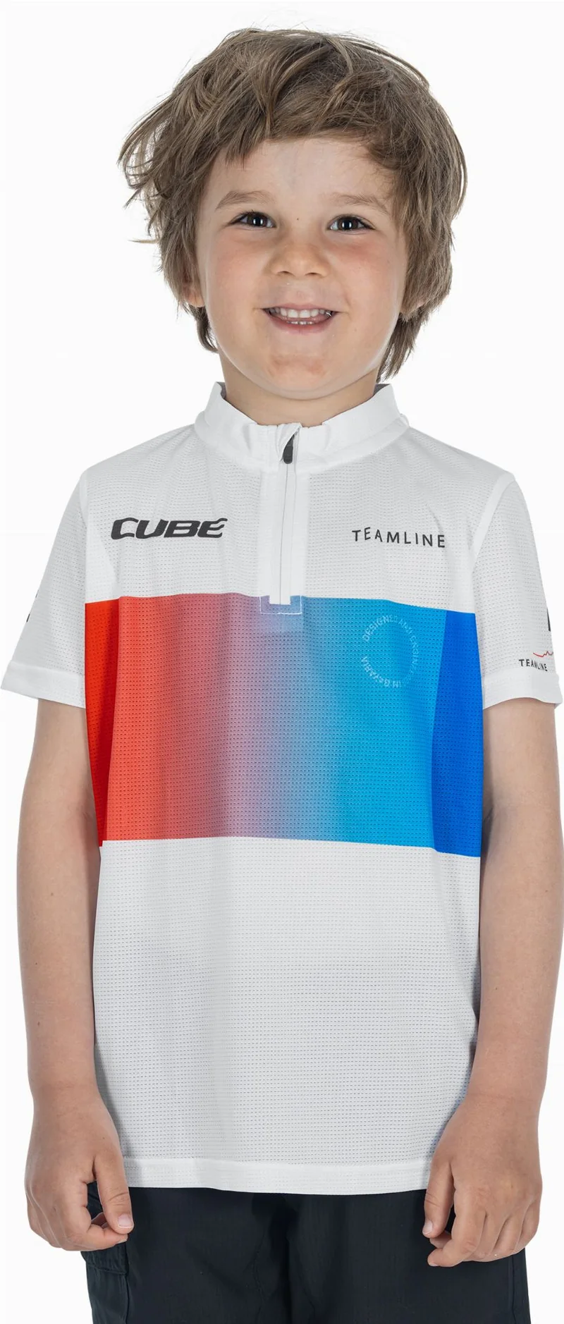 Cube Teamline Trikot Rookie Kurzarm white´n´blue´n´red