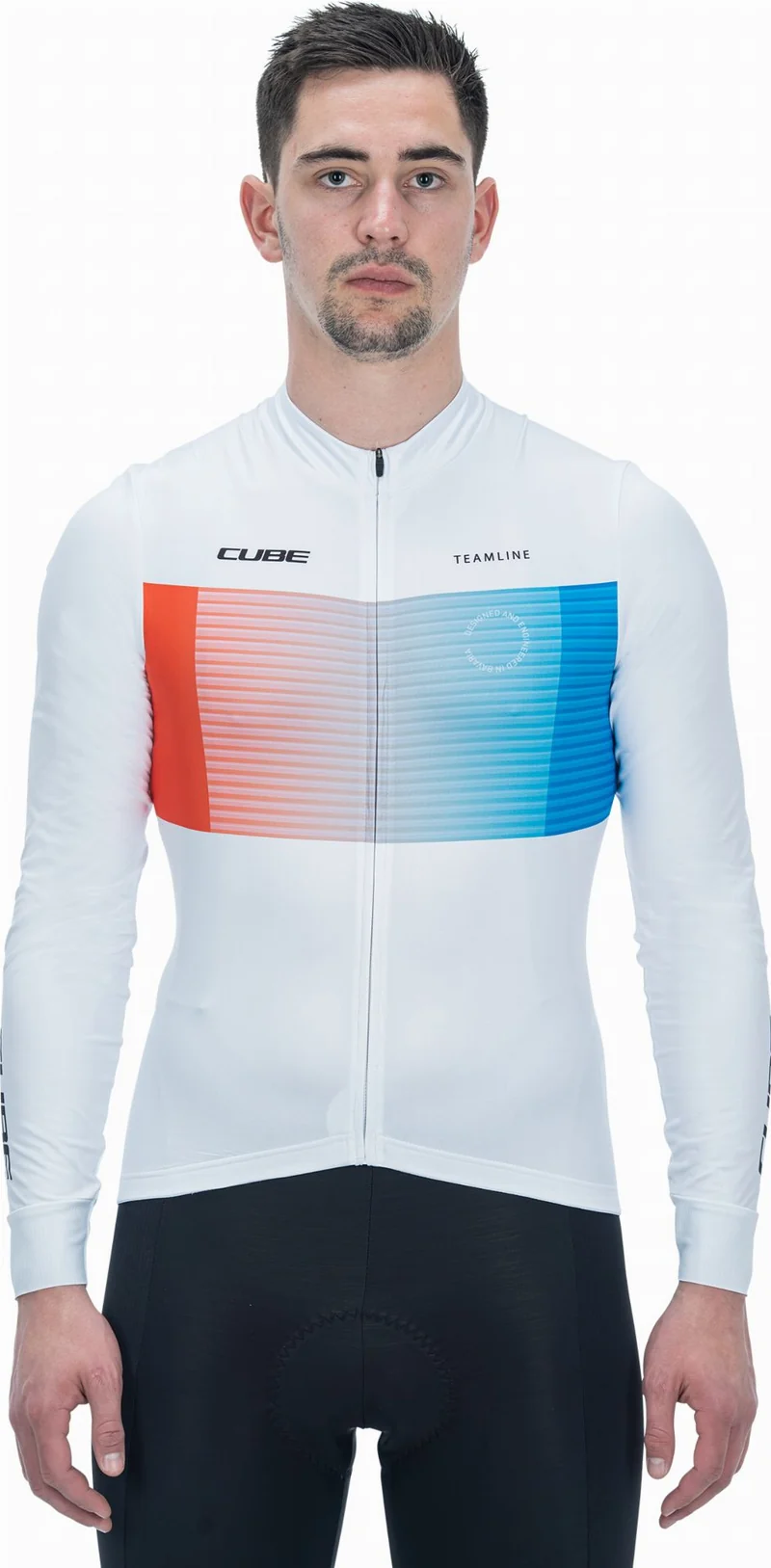Cube Teamline Trikot Langarm white´n´blue´n´red