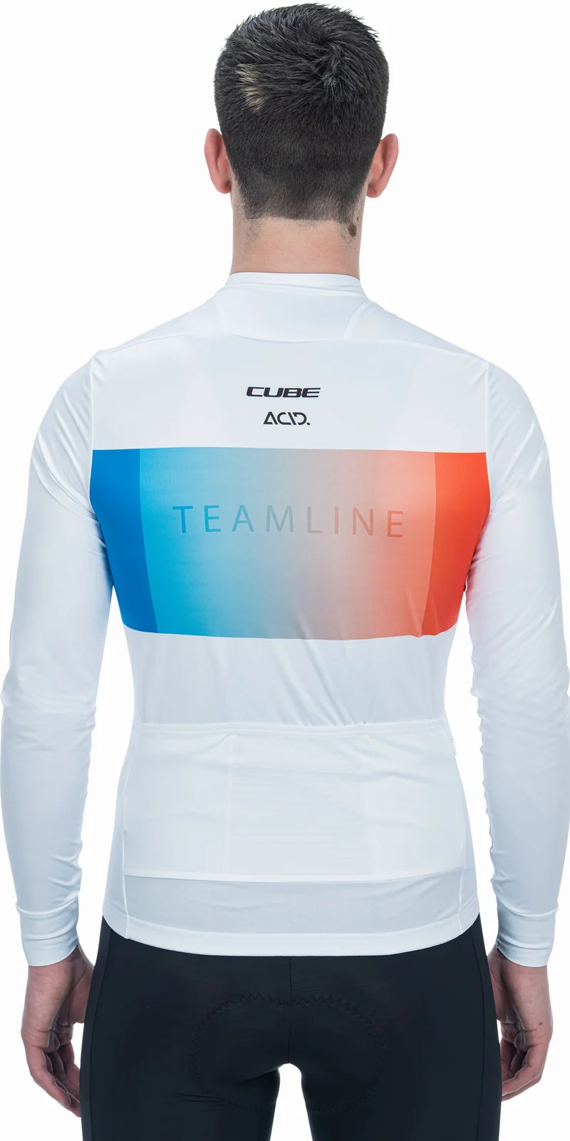 Cube Teamline Trikot Langarm white´n´blue´n´red
