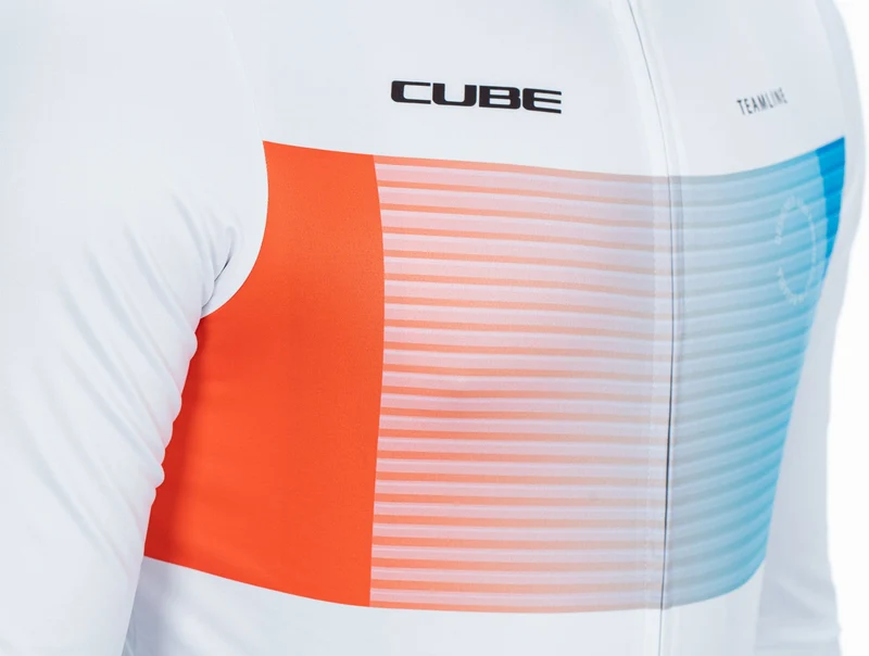 Cube Teamline Trikot Langarm white´n´blue´n´red