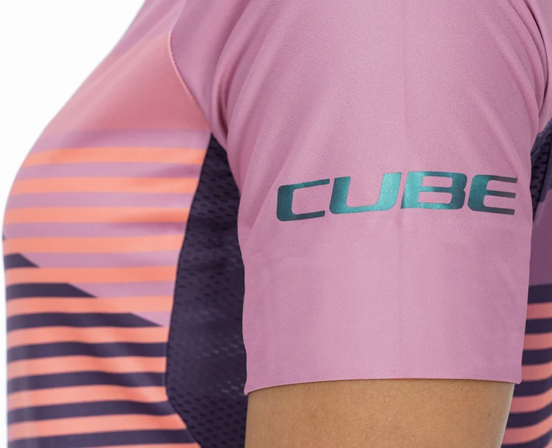 Cube Teamline WS Rundhalstrikot Kurzarm violet´n´rose