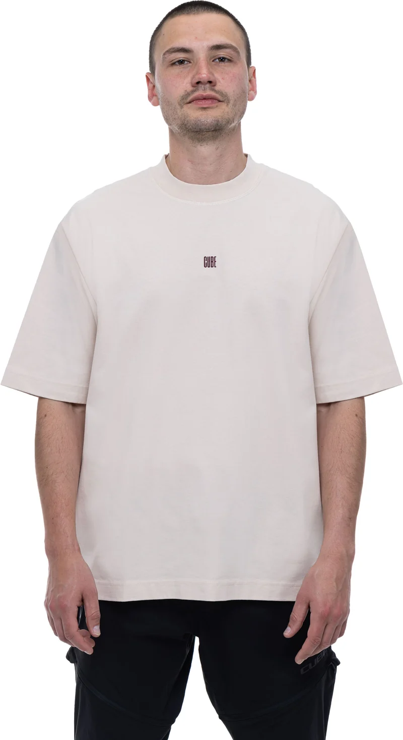 Cube Organic T-Shirt Logo Dropshoulder beige