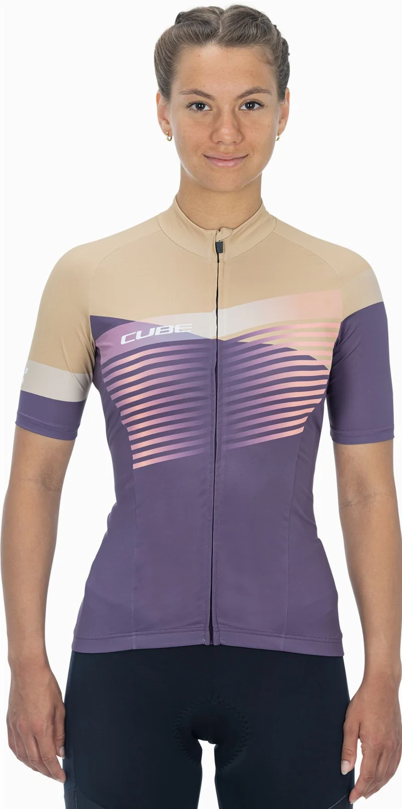 Cube Teamline WS Trikot Kurzarm violet´n´sand
