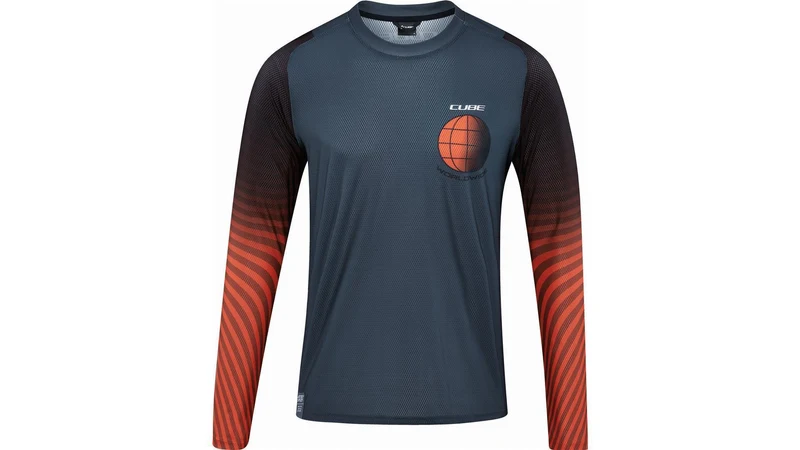 Cube Vertex Rundhalstrikot Kurzarm grey´n´red