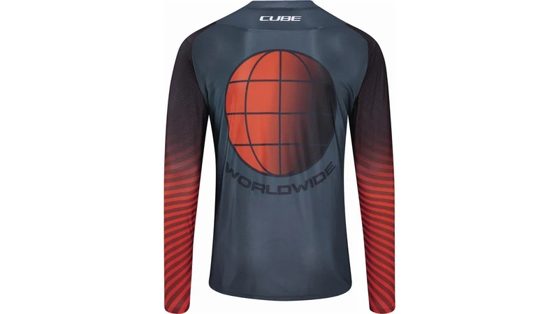Cube Vertex Rundhalstrikot Kurzarm grey´n´red