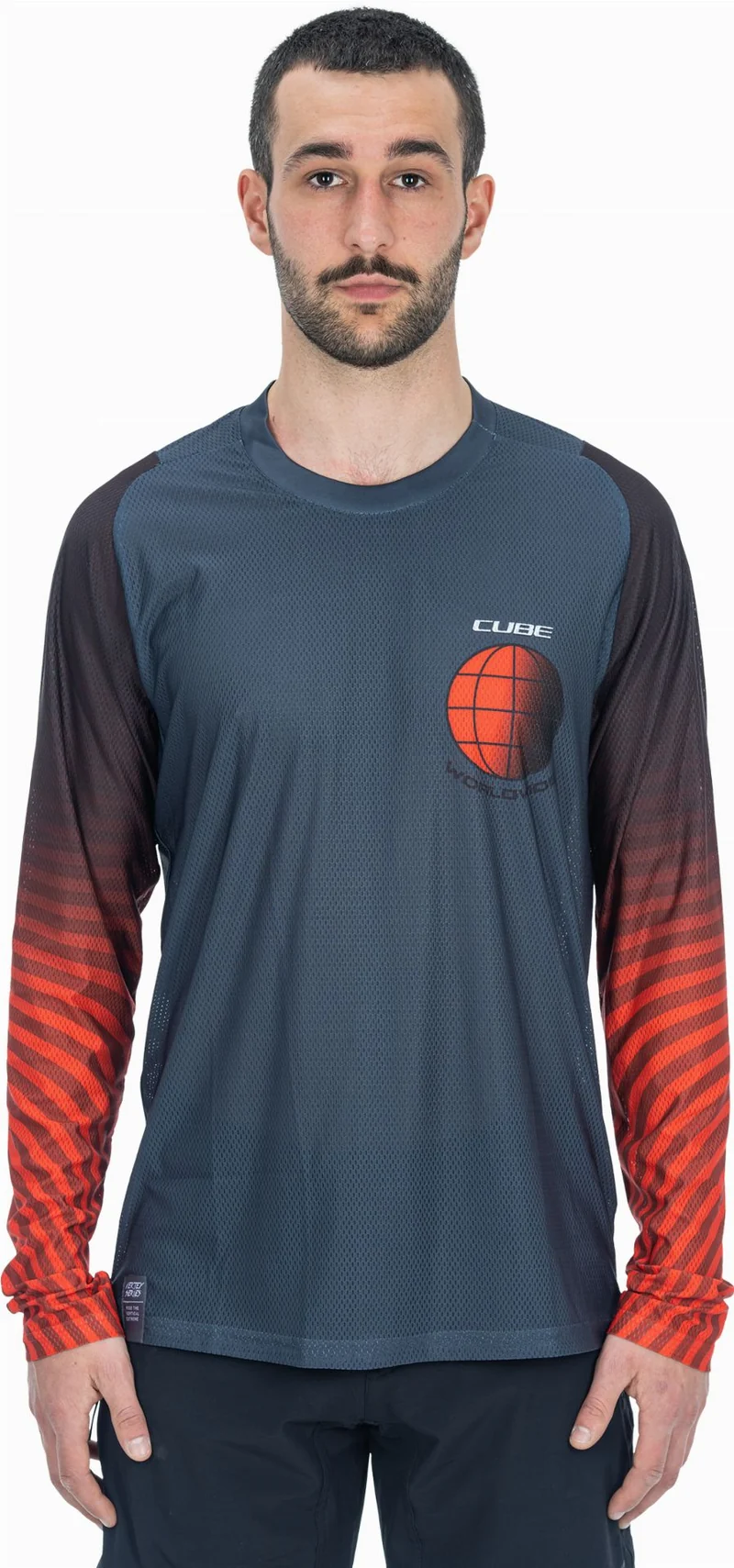 Cube Vertex Rundhalstrikot Kurzarm grey´n´red