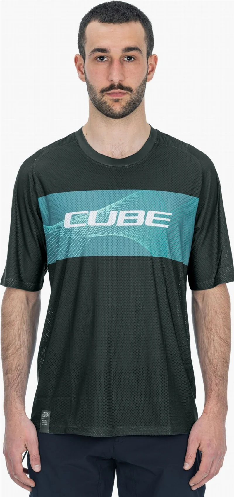 Cube Vertex Rundhalstrikot Kurzarm grey´n´mint