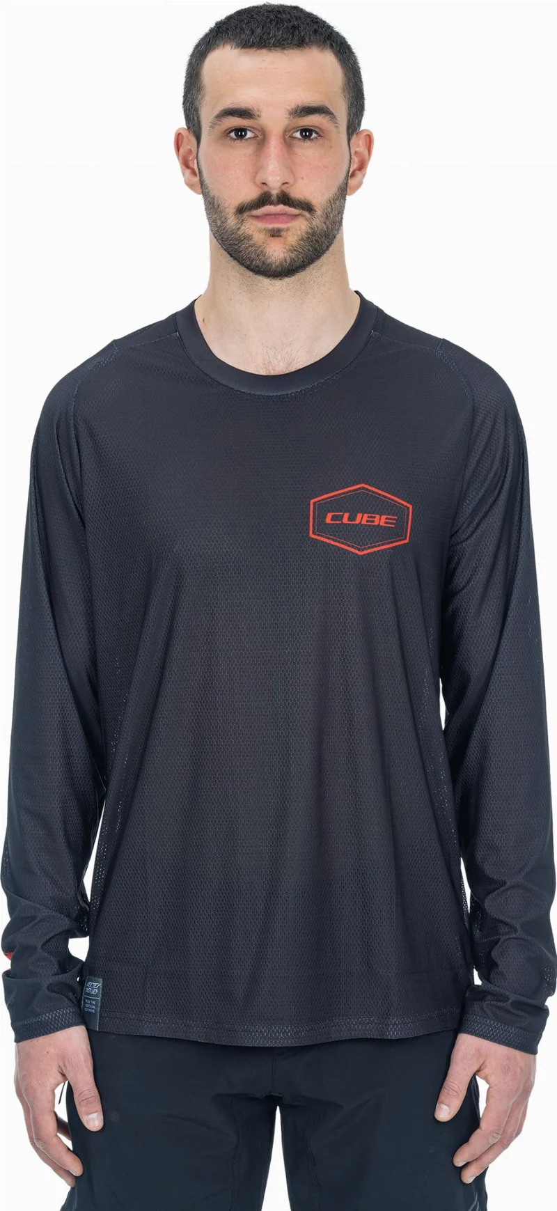 Cube Vertex Rundhalstrikot Langarm black