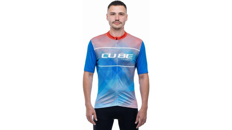 Cube Teamline Trikot CMPT Kurzarm white´n´blue´n´red