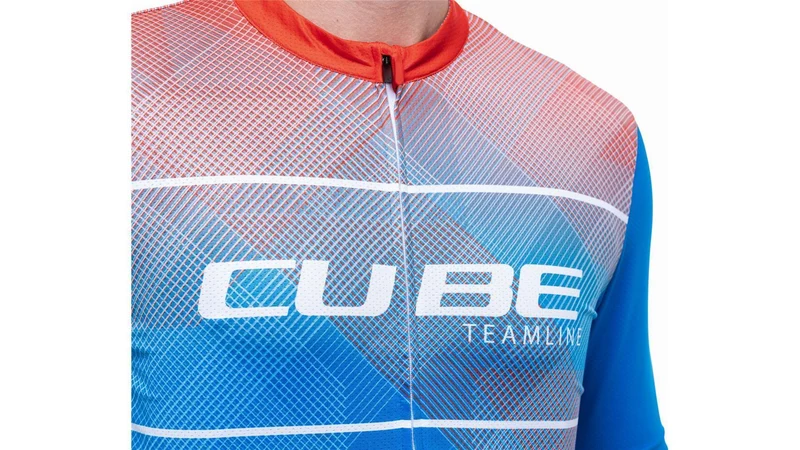 Cube Teamline Trikot CMPT Kurzarm white´n´blue´n´red