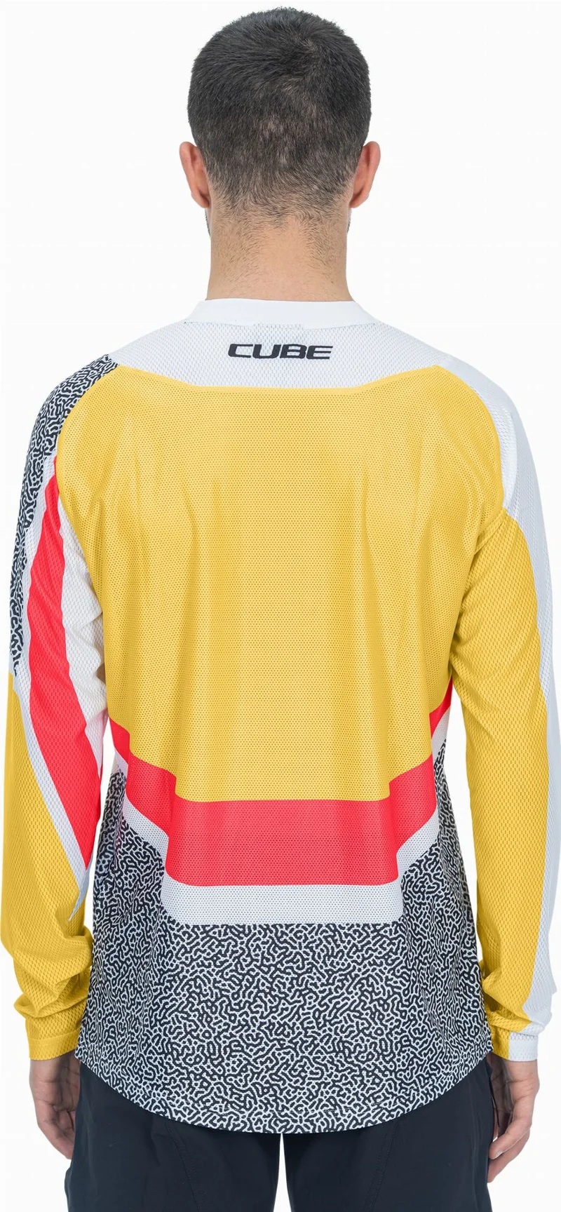 Cube Vertex Rundhalstrikot Langarm yellow´n´pink