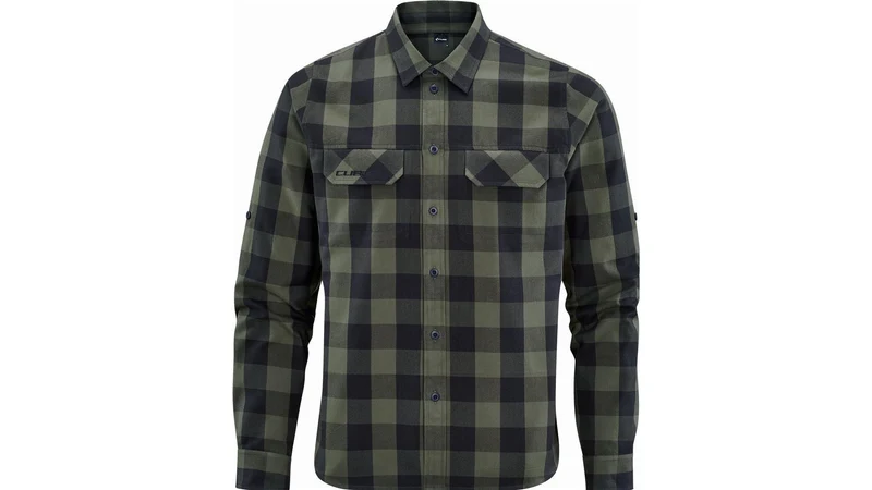 Cube Work Hemd Langarm olive check