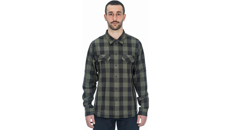 Cube Work Hemd Langarm olive check