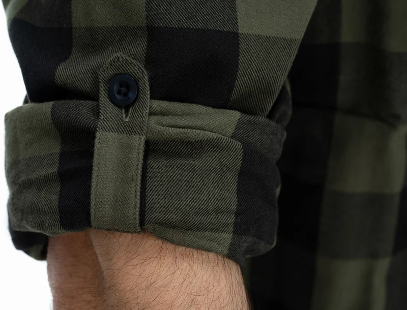 Cube Work Hemd Langarm olive check