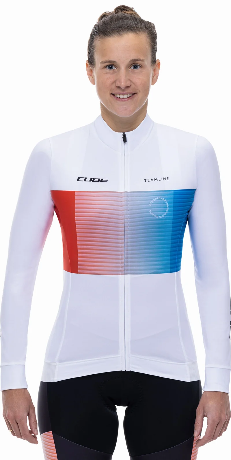 Cube Teamline WS Trikot Langarm white´n´blue´n´red
