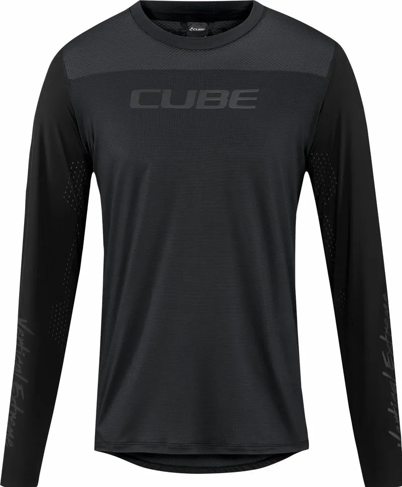 Cube Vertex Rundhalstrikot Pro Langarm black