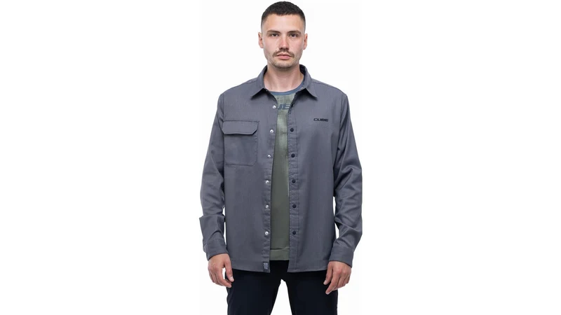 Cube Vertex Hemd Langarm grey
