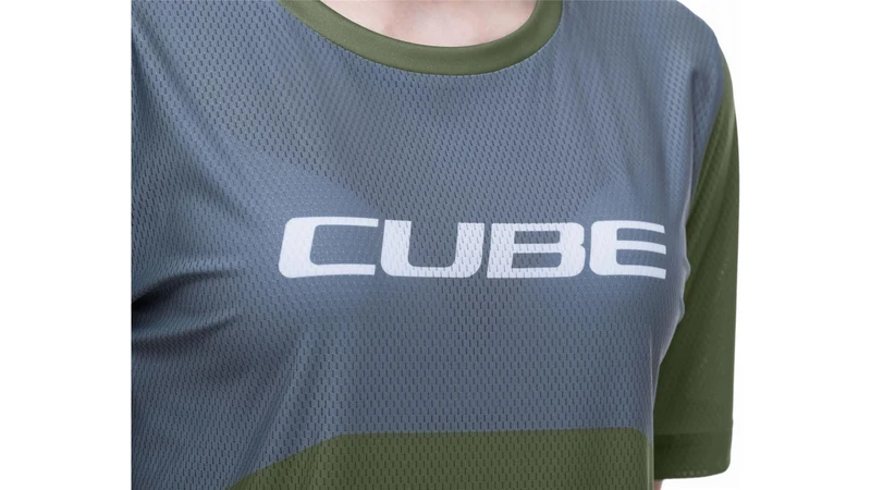 Cube Vertex WS Rundhalstrikot TM Kurzarm olive