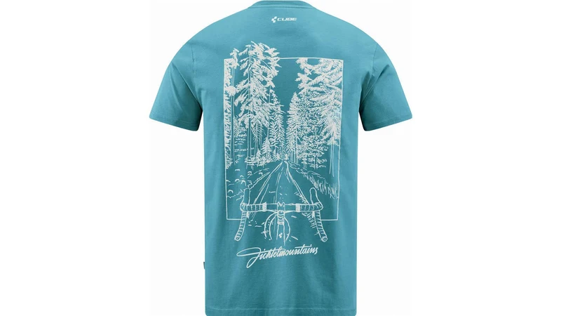 Cube Organic T-Shirt Fichtelmountains GTY Fit grey´n´coral