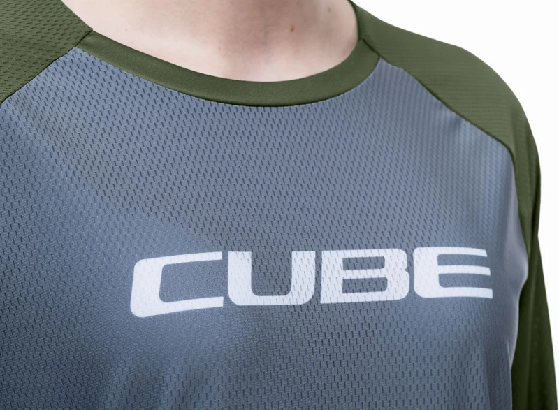 Cube Vertex WS Rundhalstrikot TM Langarm olive