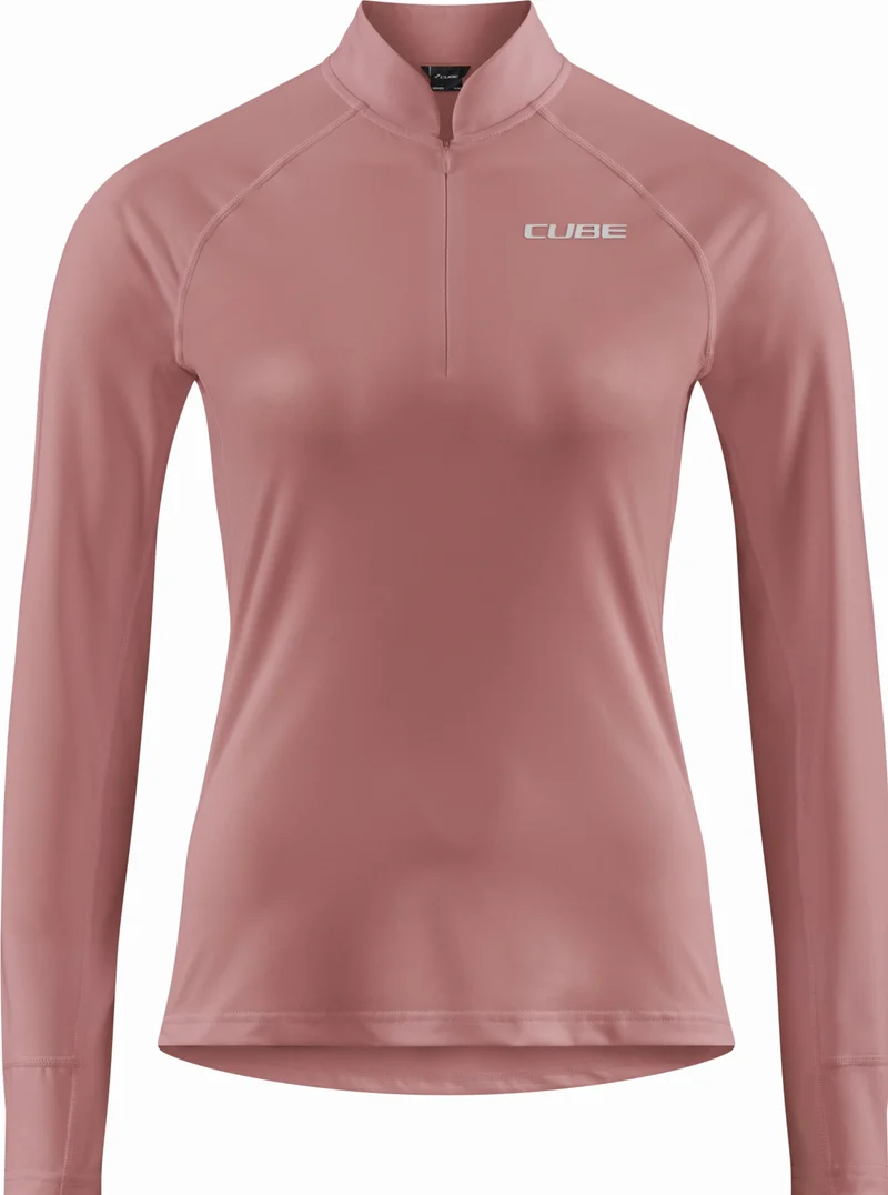 Cube ATX WS Trikot Half Zip Langarm rose