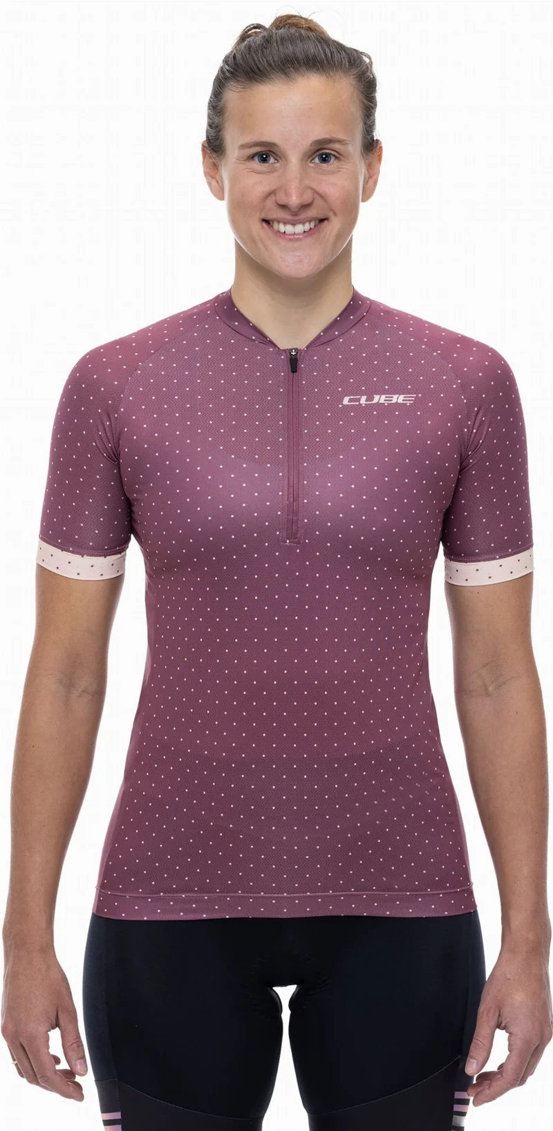 Cube ATX WS Trikot Half Zip CMPT Kurzarm berry