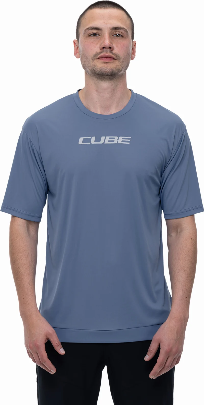 Cube ATX Rundhalstrikot TECH Kurzarm smoke blue