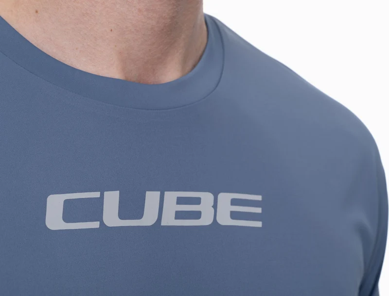 Cube ATX Rundhalstrikot TECH Kurzarm smoke blue