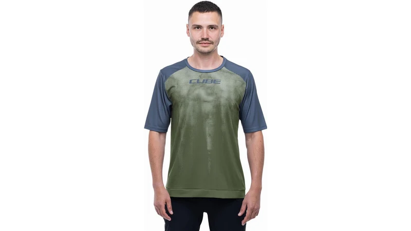 Cube ATX Rundhalstrikot TM Kurzarm olive´n´grey